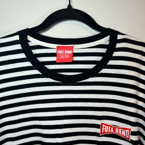 Full Send Nelk Boys Striped Crewneck T-Shirt Black White Embroidered Logo  Sz XL - Picture 2 of 11